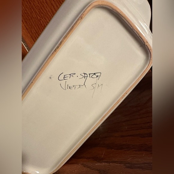 Italian designer Vietri tray with expresso cups and sugar bowl/lid - Picture 6 of 7